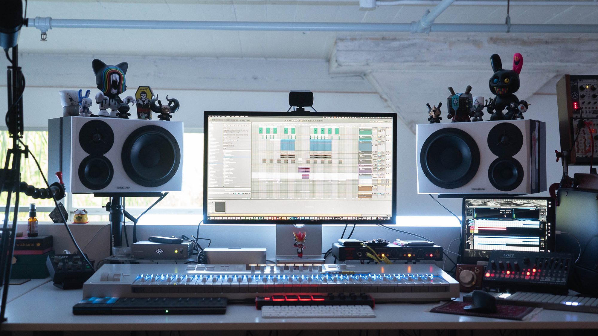 Mac Vaughn's studio - Eurorack, monitors and the mix desk